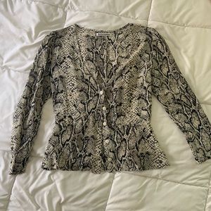 sheer snakeskin reformation blouse